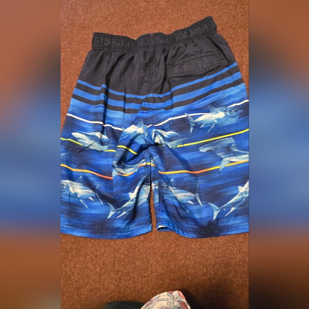 ZeroXposur Boy's Shark Swim Trunks Size Large 14/16 Built In Underwear - Picture 9 of 9